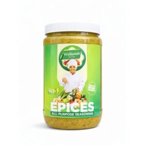 Widiana's Epices All Purpose Caribbean Seasoning 32 oz Mild bulk restaurant size wide mason jar all natural Caribbean spice paste no heat gluten free vegan no preservatives made in Indianapolis Indiana FDA registered
