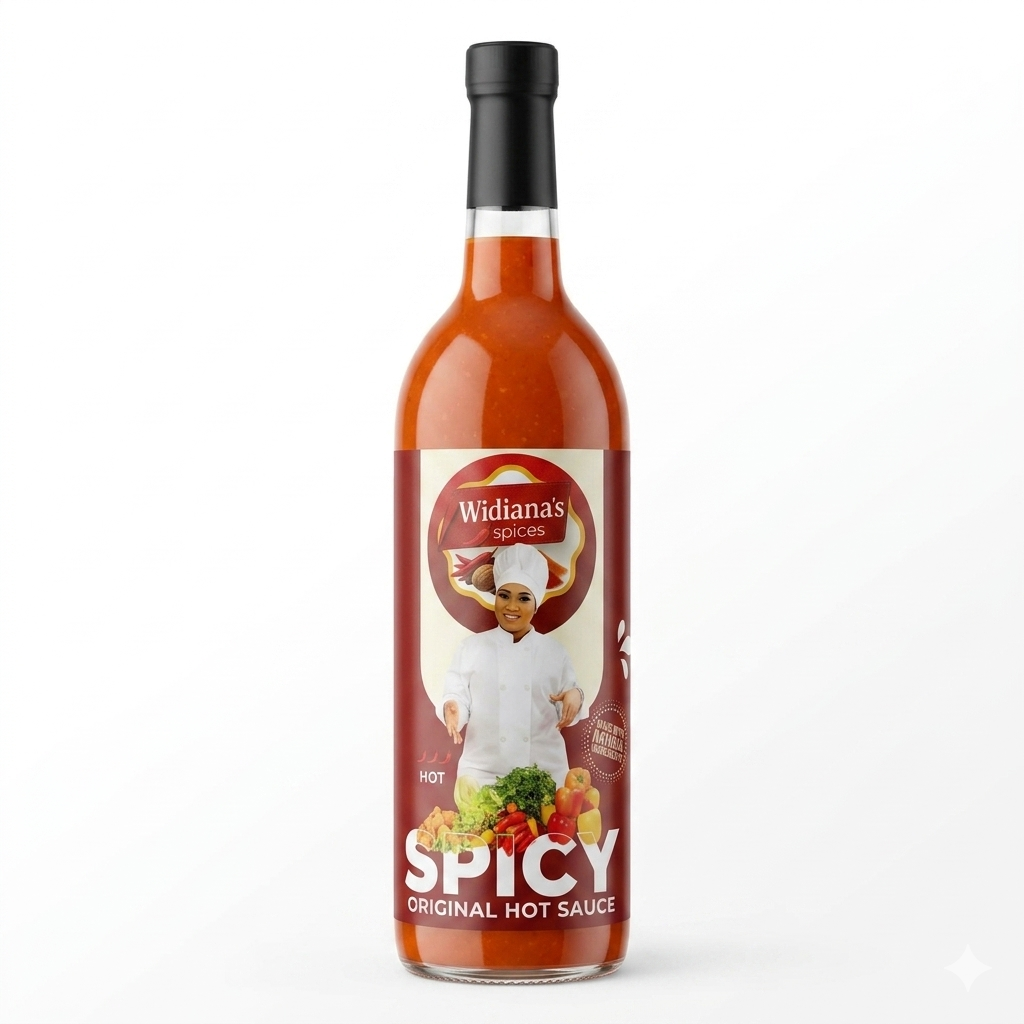 Widiana's Original Hot Sauce 35 oz 750mL large wine bottle restaurant bulk size all natural Caribbean spicy sauce no preservatives gluten free vegan made in Indianapolis Indiana FDA registered