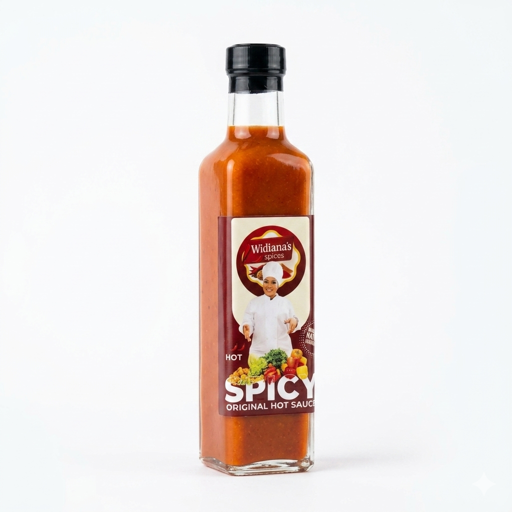 Widiana's Original Hot Sauce 8 oz tall square bottle best seller all natural Caribbean spicy sauce no preservatives gluten free vegan made in Indianapolis Indiana FDA registered